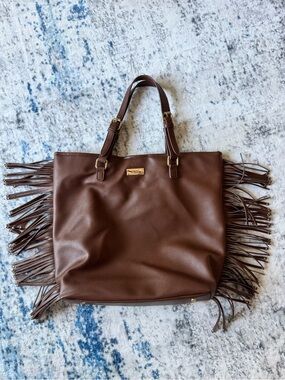BCBG Paris - Brown Tassel Accent Hand Tote